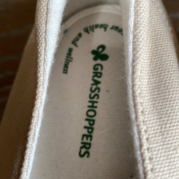 Grasshoppers Women Cream Canvas Clipper Slip On Shoes Comfort Cushion Size 7-1/2 - Picture 7 of 8